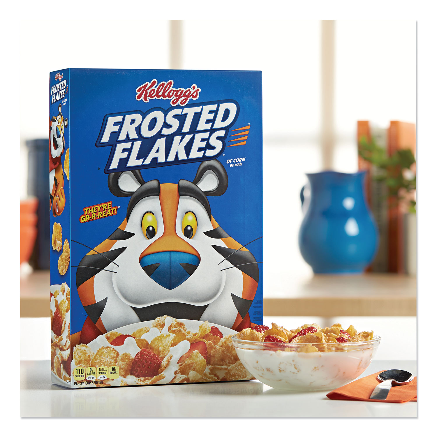 Kelloggs® Frosted Flakes Breakfast Cereal, Bulk Packaging, 40 oz Bag, 4/Carton