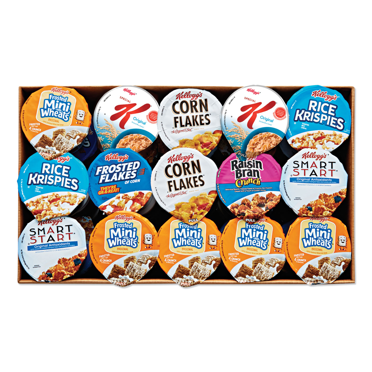 Kelloggs® Breakfast Cereal - Single Serve, Classic Assortment, 2.1 oz Cup, 60/Carton