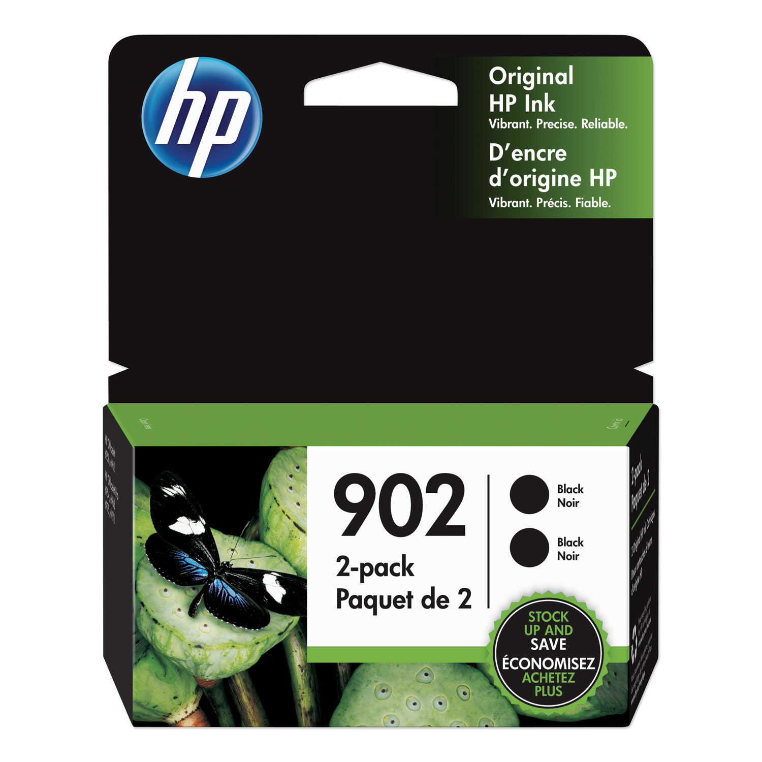  HP 3YN96AN#140 HP 902, (3YN96AN) 2-Pack Black Original Ink Cartridge (HEW3YN96AN) 
