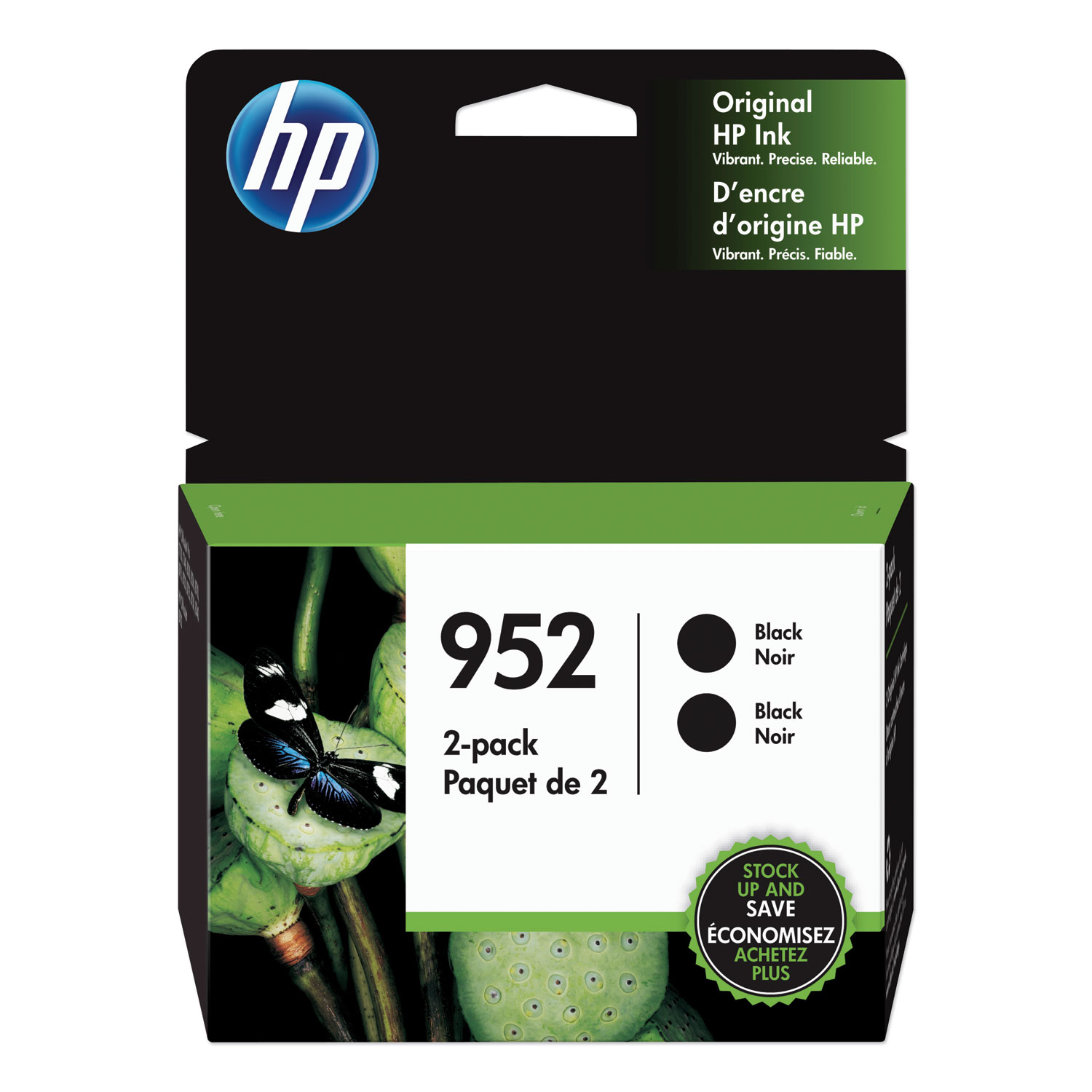  HP 3YP21AN#140 HP 952, (3YP21AN) 2-Pack Black Original Ink Cartridge (HEW3YP21AN) 