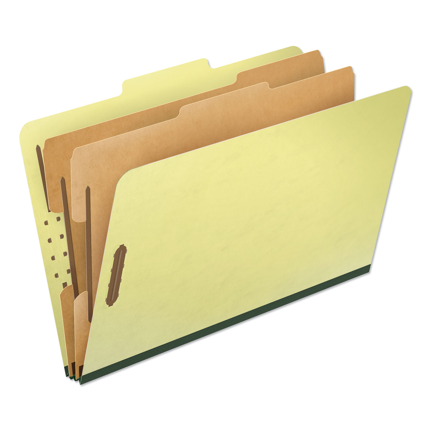  Pendaflex 2257G Four-, Six-, and Eight-Section Pressboard Classification Folders, 2 Dividers, Embedded Fasteners, Legal, Apple Green, 10/Box (PFX2257G) 