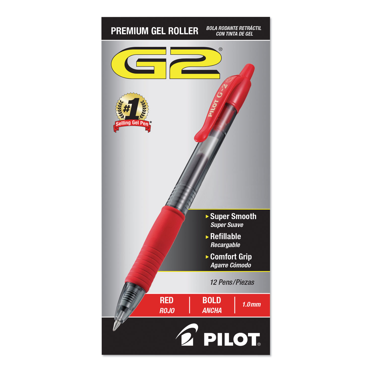 G2 Premium Gel Pen, Retractable, Bold 1 mm, Red Ink, Smoke/Red Barrel,  Dozen - Egyptian Workspace Partners