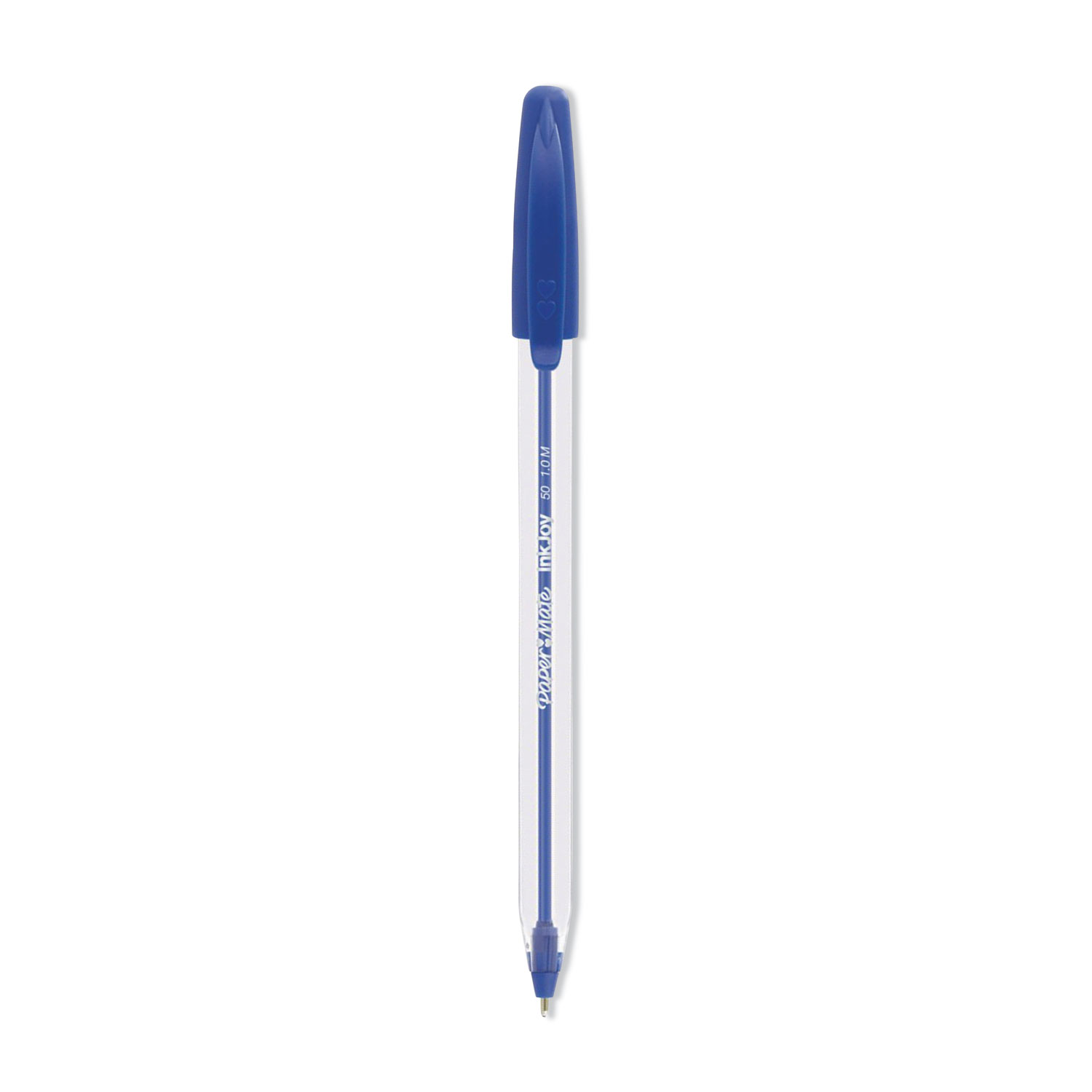 InkJoy 50ST Ballpoint Pen, Stick, Medium 1 mm, Blue Ink, Clear Barrel, Dozen