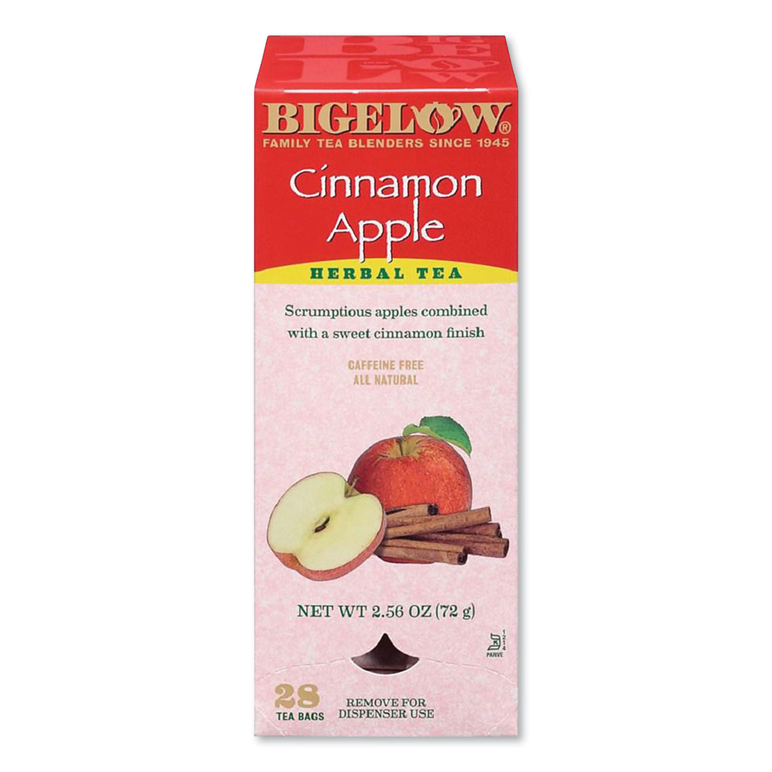 Bigelow® Apple Cinnamon Herbal Tea, 0.09 Tea Bag, 28/Box