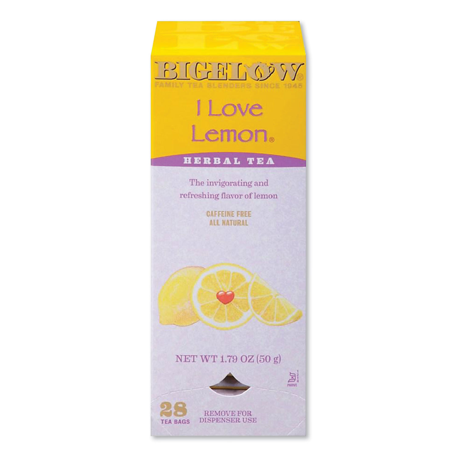 Bigelow® I Love Lemon Herbal Tea, 0.06 oz Tea Bag, 28/Box