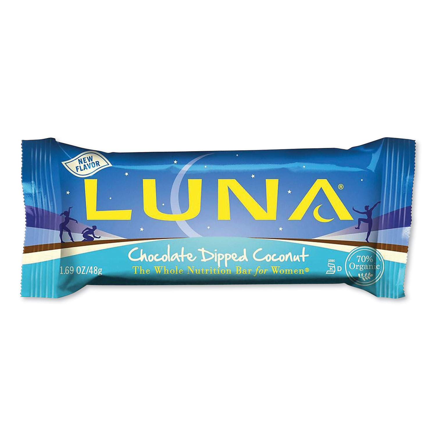LUNA® Bar Womens Nutrition Bar, Chocolate Coconut, 1.69 oz Bar, 15 Bars/Box