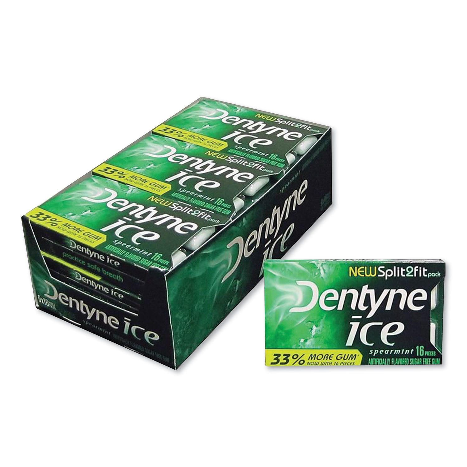  Dentyne Ice AMC31500 Sugarless Gum, Spearmint, 16 Pieces/Pack, 9 Packs/Box (CDB2051024) 