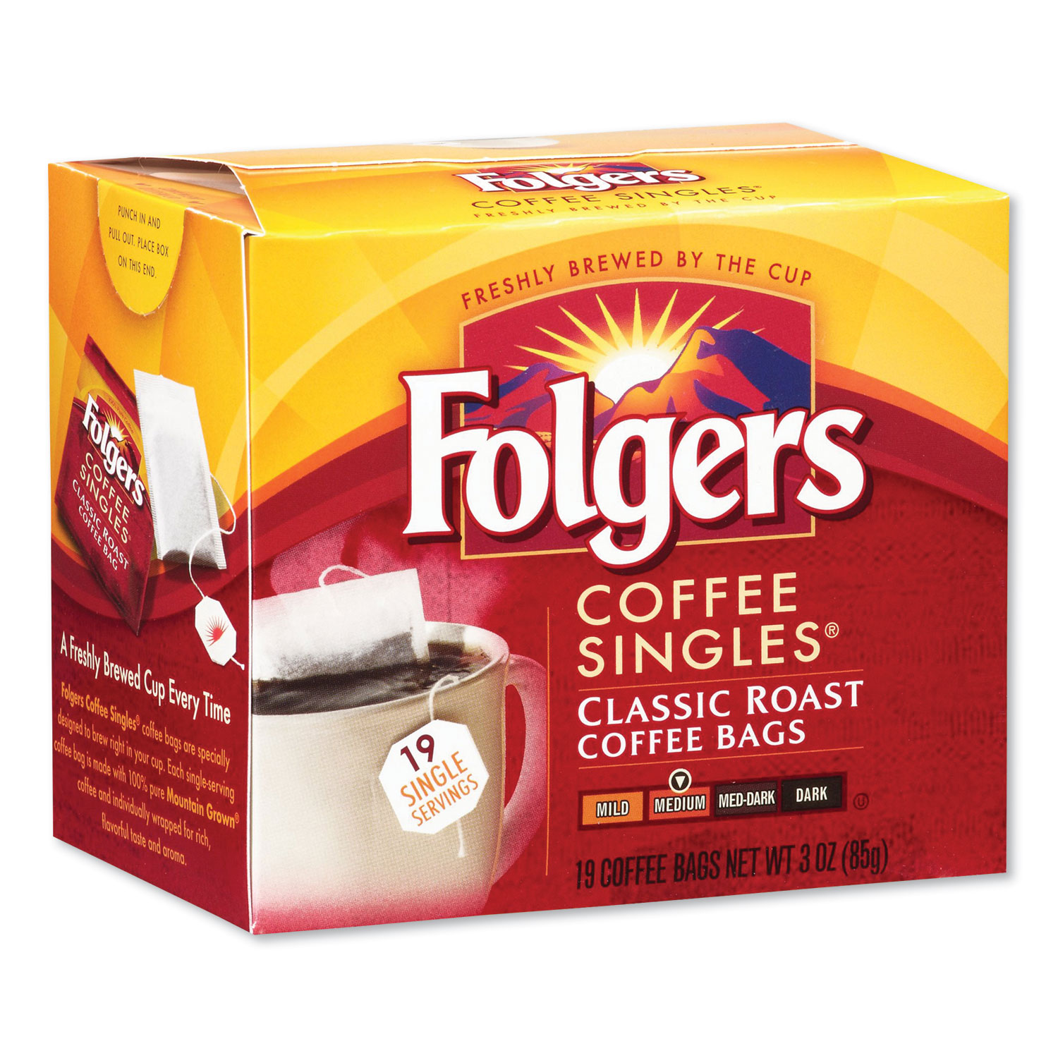  Folgers PRO29764 Coffee Filter Packs, Classic Roast, 0.16 oz, 19/Pack (FOL402701) 