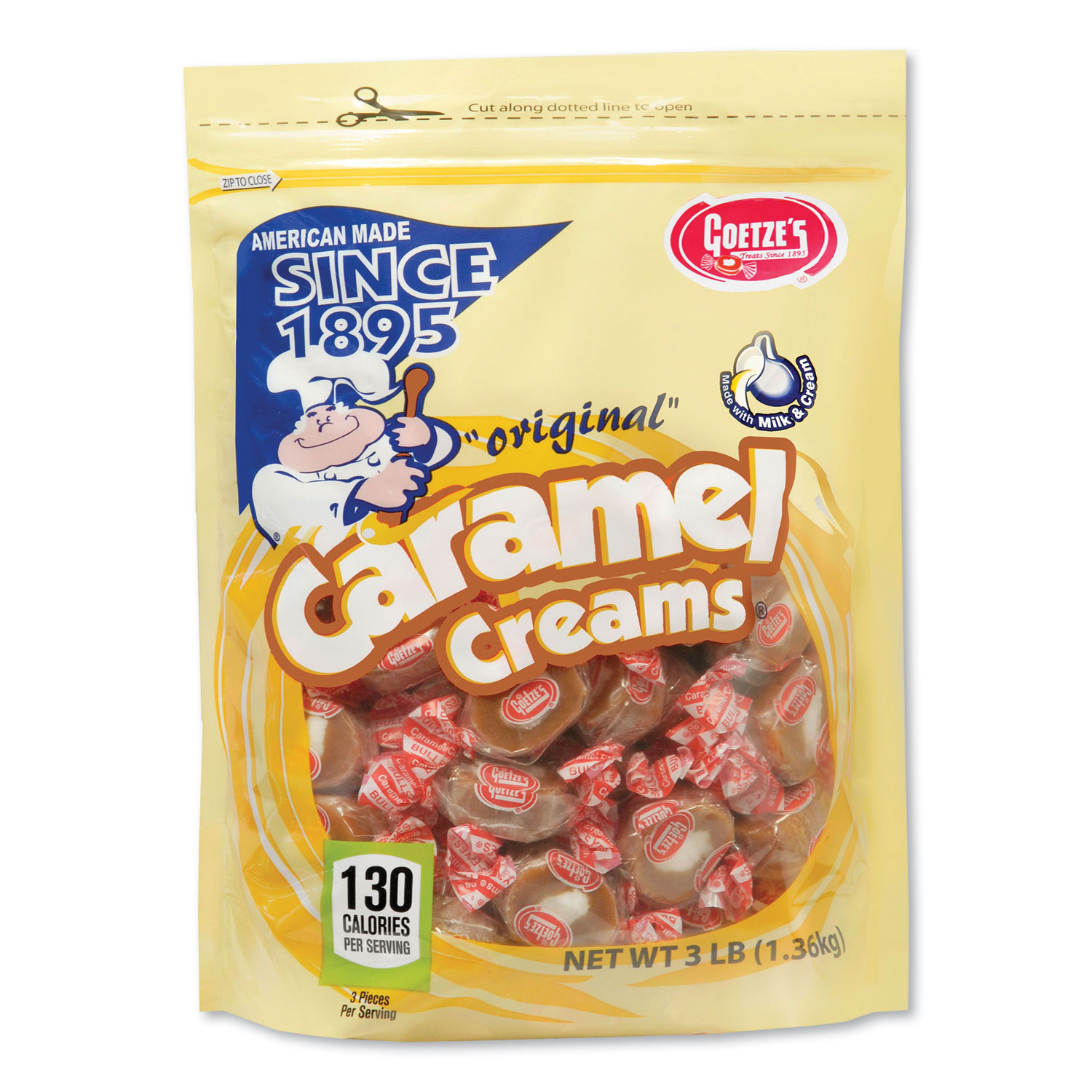 Goetze’s GOC38848 Original Caramel Creams, 3 lb Bag (GOC2821211) 