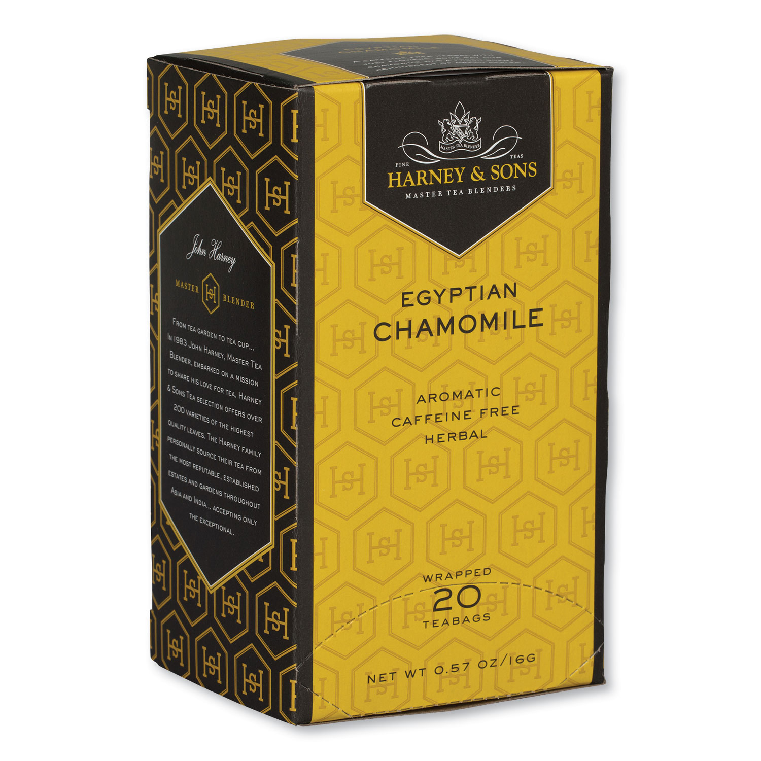 Harney & Sons Premium Tea, Egyptian Chamomile Herbal Tea, Individually Wrapped Tea Bags, 20/Box