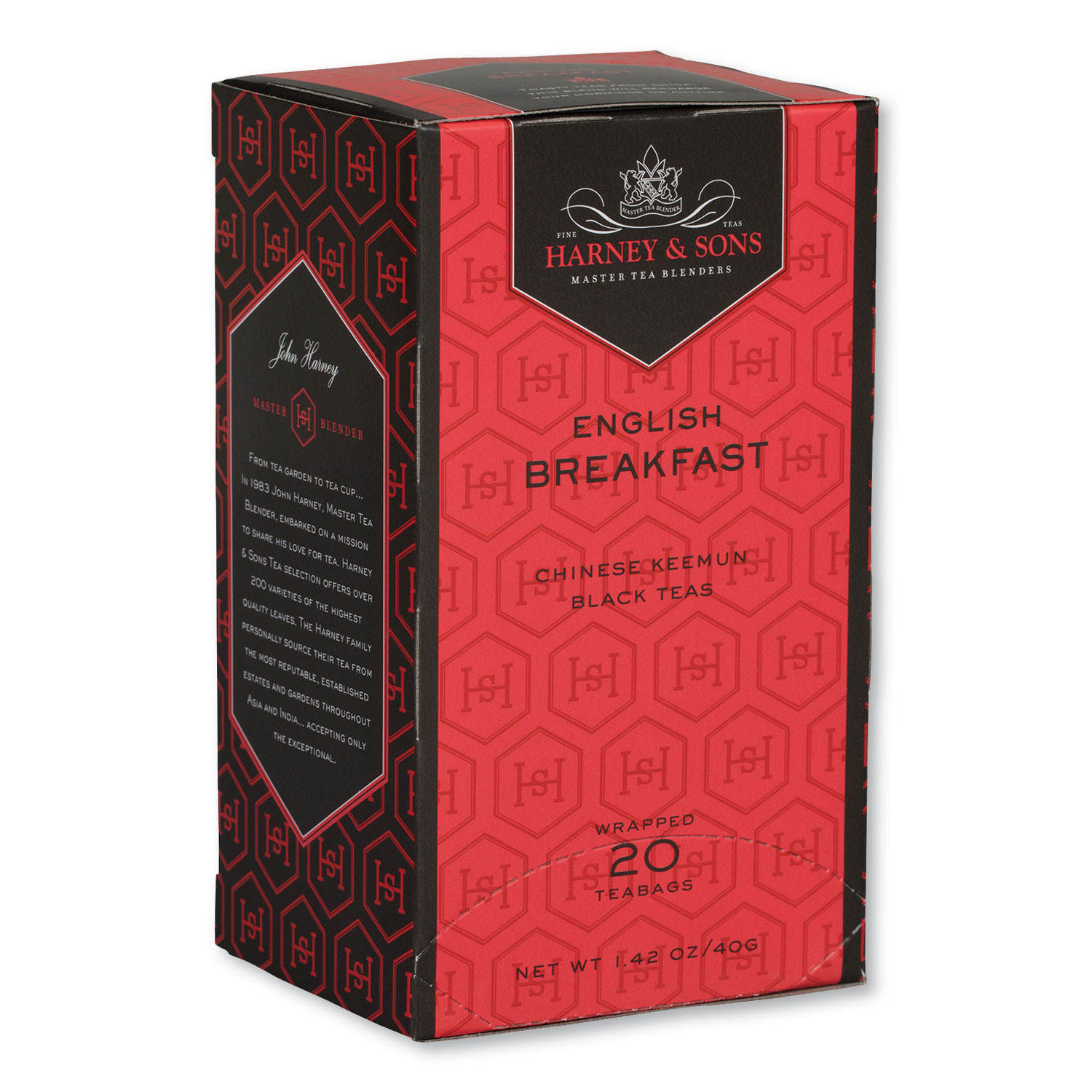Harney & Sons Premium Tea, English Breakfast Black Tea, Individually Wrapped Tea Bags, 20/Box