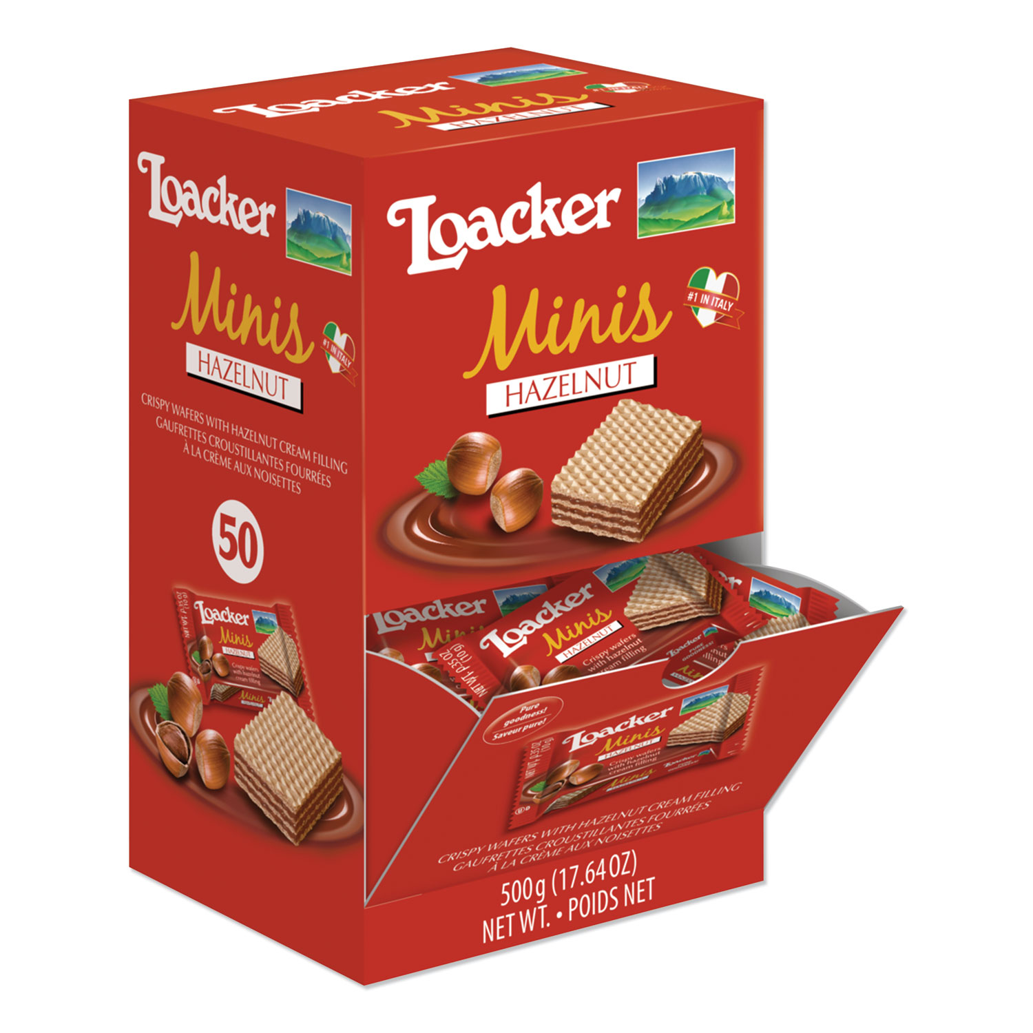  Loacker ALR15393 Classic Mini Snack, Hazelnut, 0.35 oz, 50/Box (LOA24367993) 