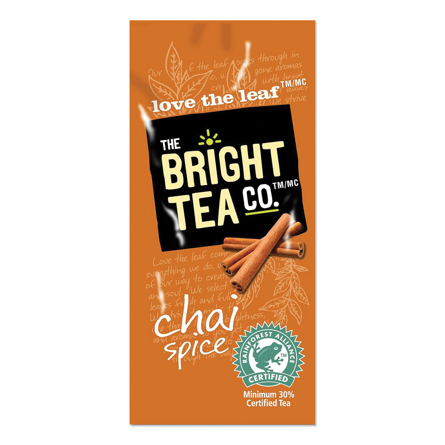 The Bright Tea Co. Tea Freshpack Pods, Chai Spice, 0.09 oz, 100/Carton