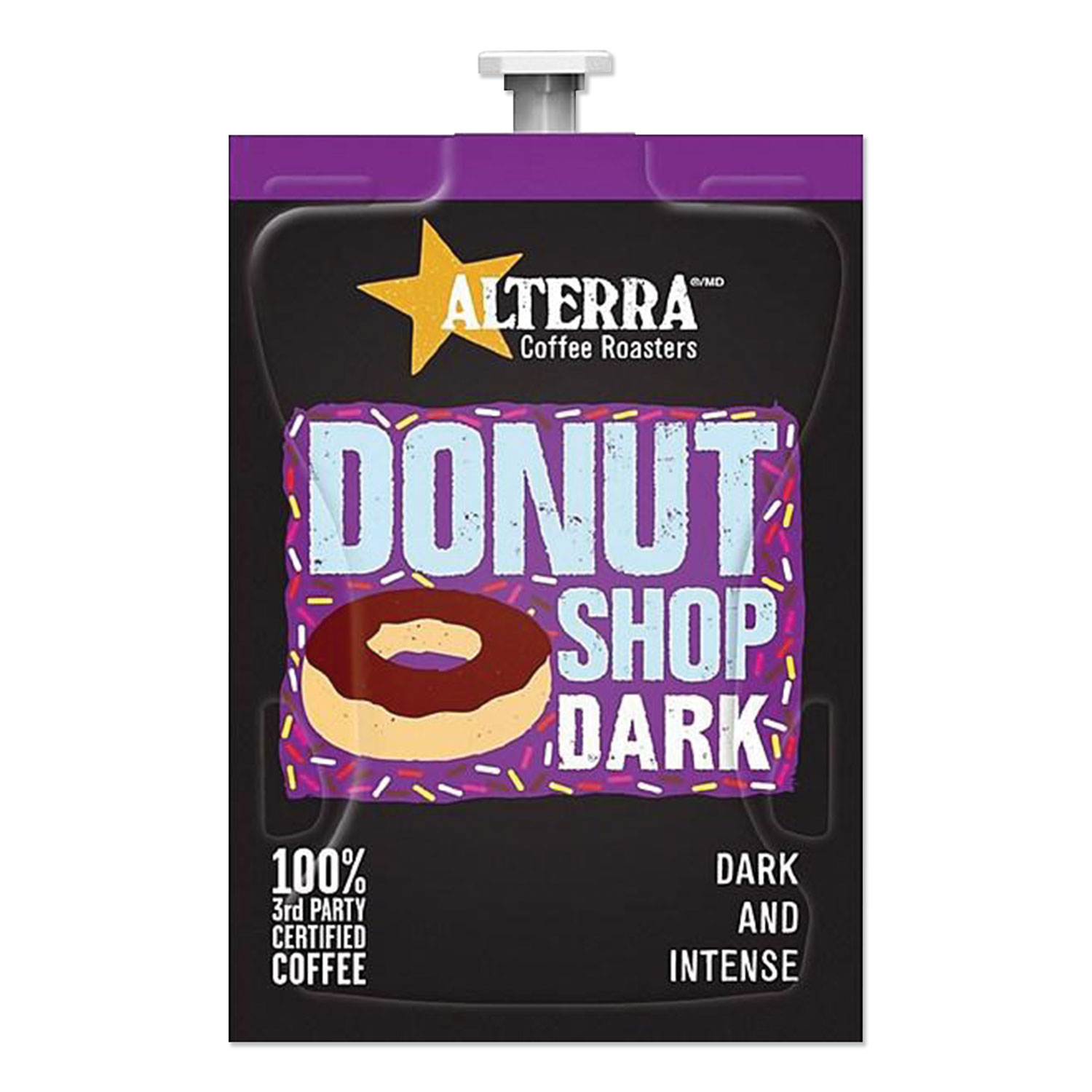 ALTERRA® Coffee Freshpack Pods, Donut Shop Dark, Dark Roast, 0.28 oz, 100/Carton