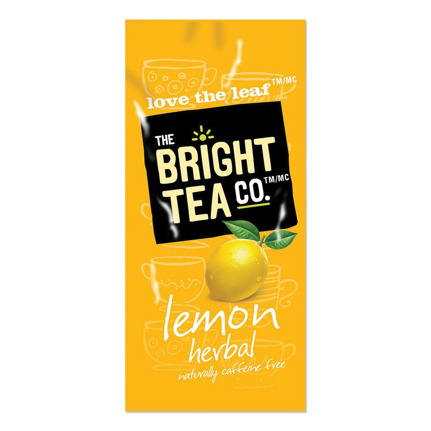 The Bright Tea Co. Tea Freshpack Pods, Lemon Herbal, 0.1 oz, 100/Carton