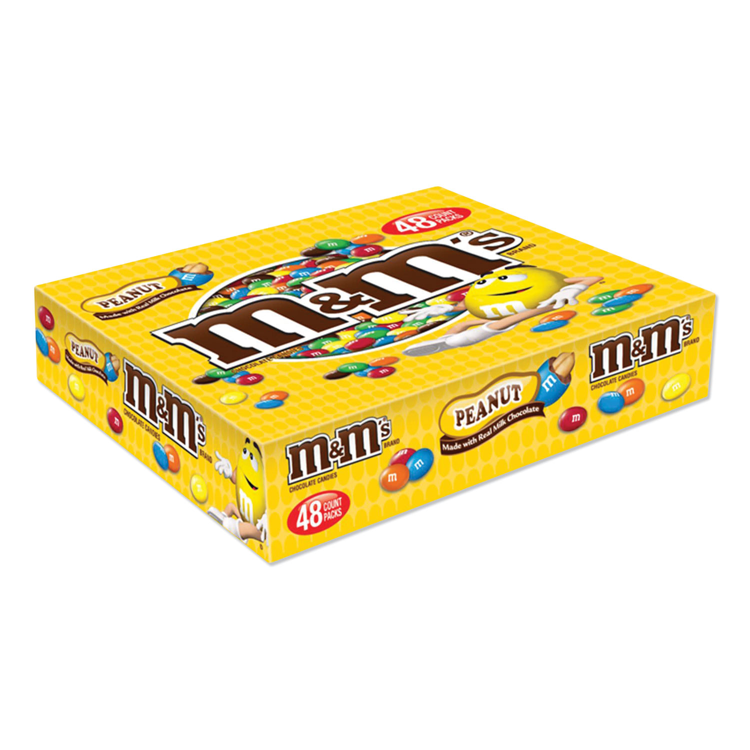  M & M's MMM01232 Chocolate Candies, Peanut, Individually Wrapped, 1.74 oz, 48/Box (MNM2051072) 