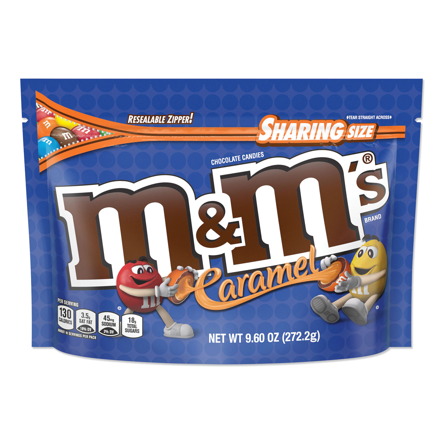  M & M's MMM50887 Chocolate Candies, Caramel, 9.6 oz Resealable Bag (MNM2720833) 