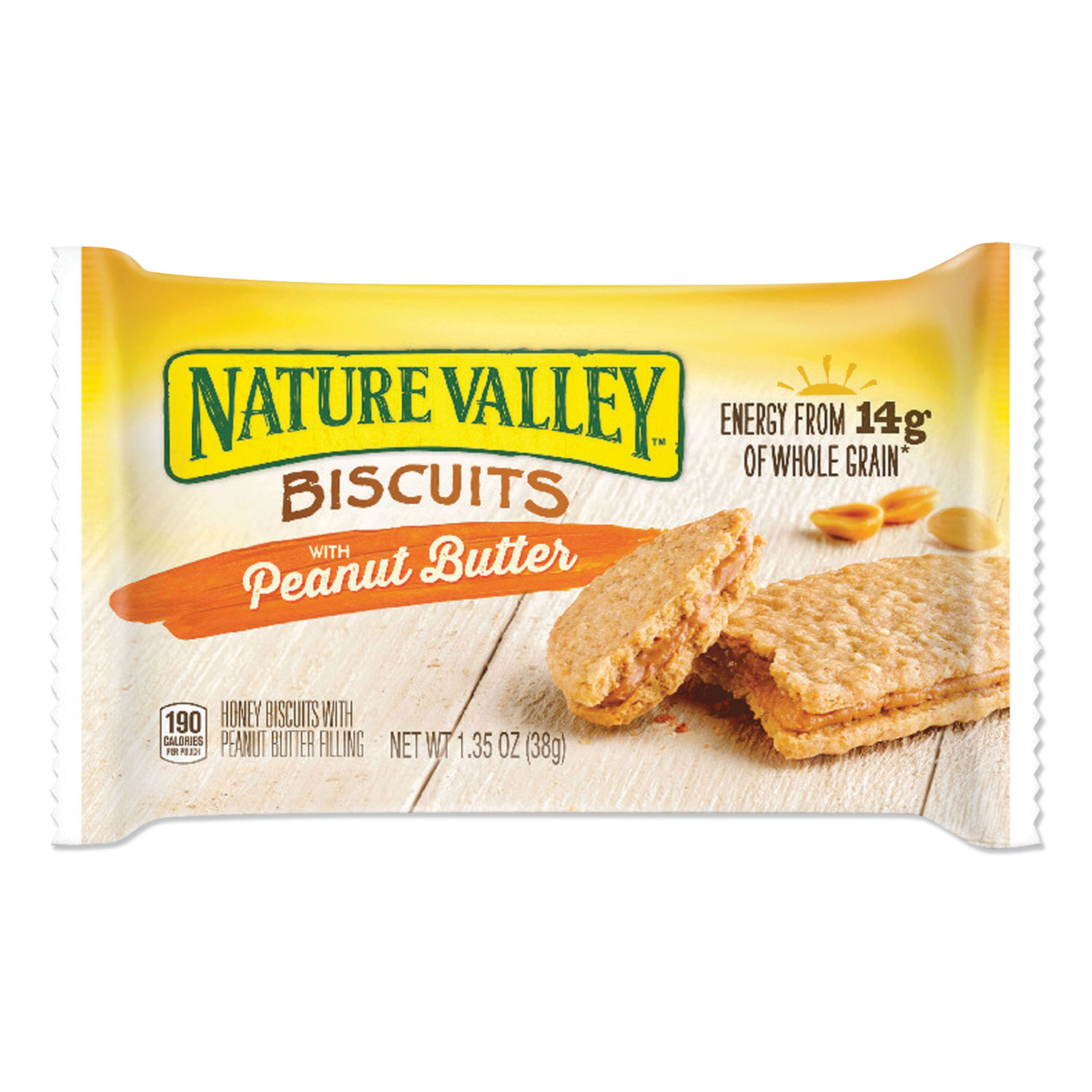 Nature Valley® Biscuits, Honey with Peanut Butter, 1.35 oz Pouch, 16/Box