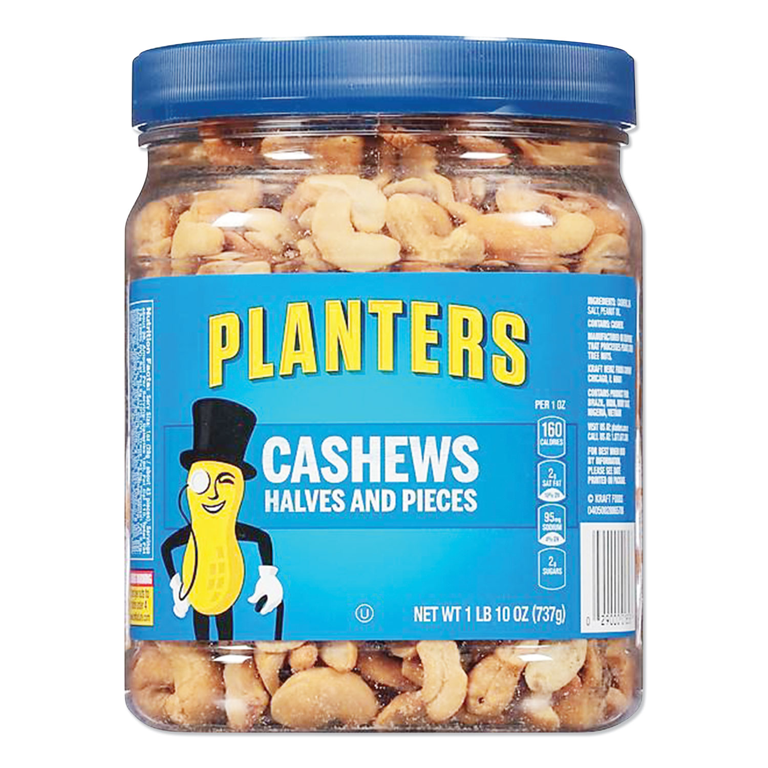  Planters GEN01858 Salted Cashew Halves and Pieces, 26 oz Canister (PTN717724) 