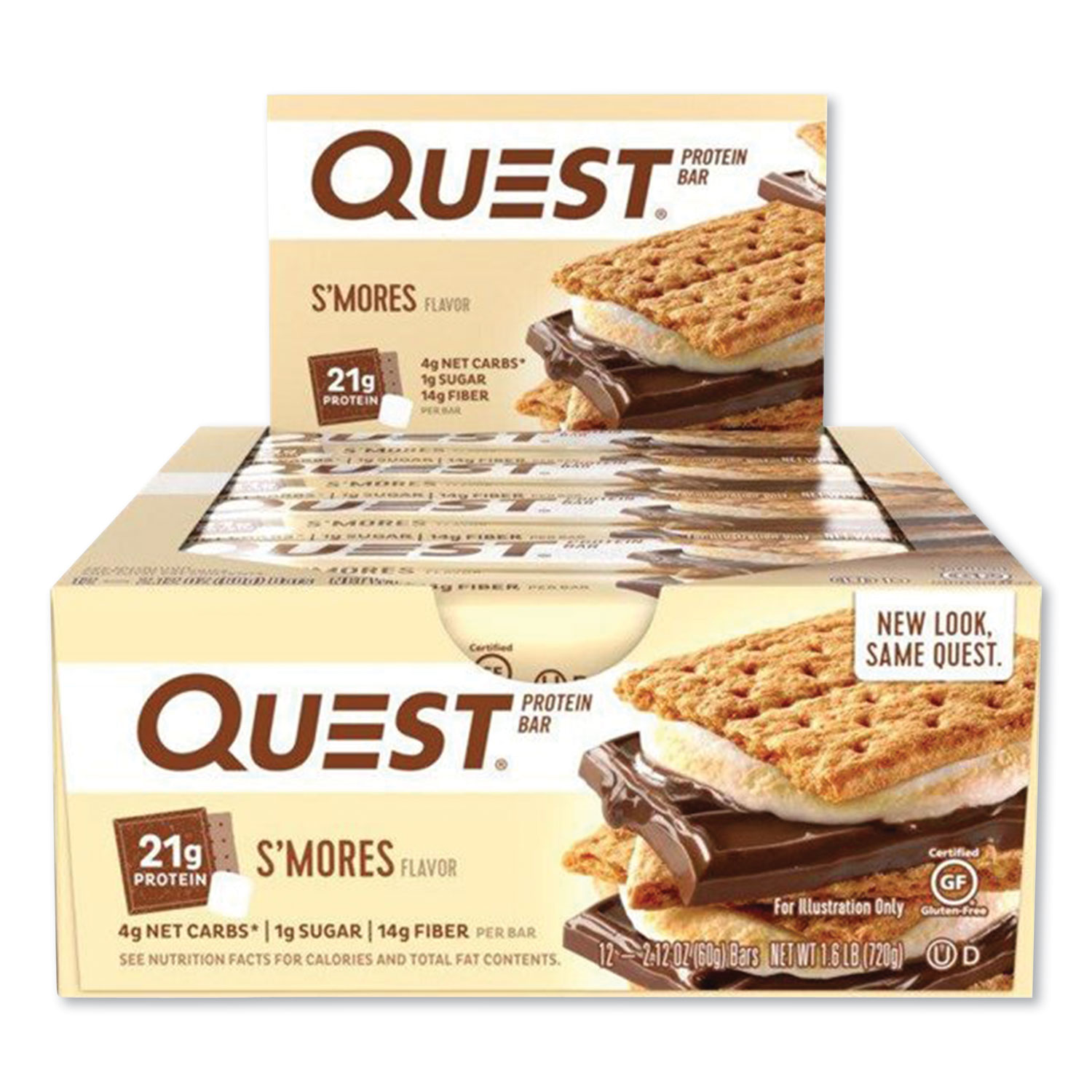 Quest® Protein Bars, Smores, 2.12 oz Bar, 12 Bars/Box