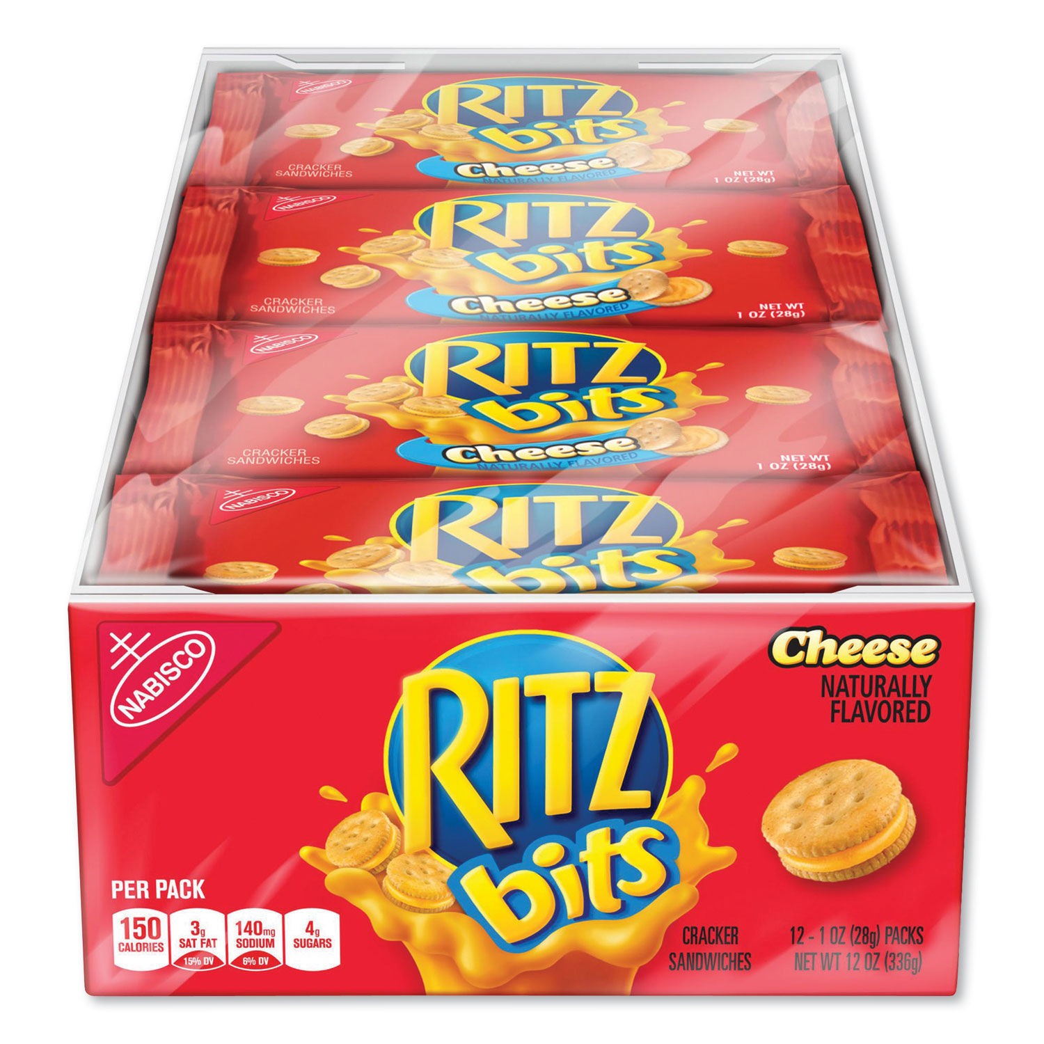  Nabisco GEN00091 Ritz Bits, Cheese, 1 oz Pouch, 12/Pack (RTZ716078) 