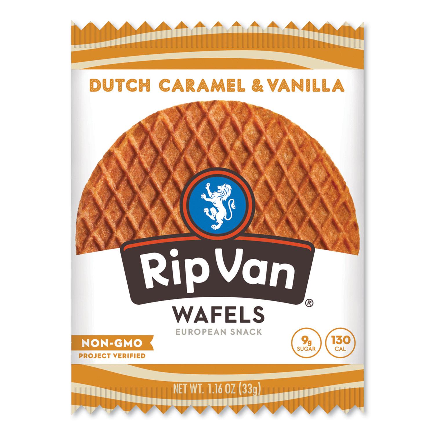Rip Van® Wafels - Single Serve, Dutch Caramel and Vanilla, 1.16 oz Pack, 12/Box