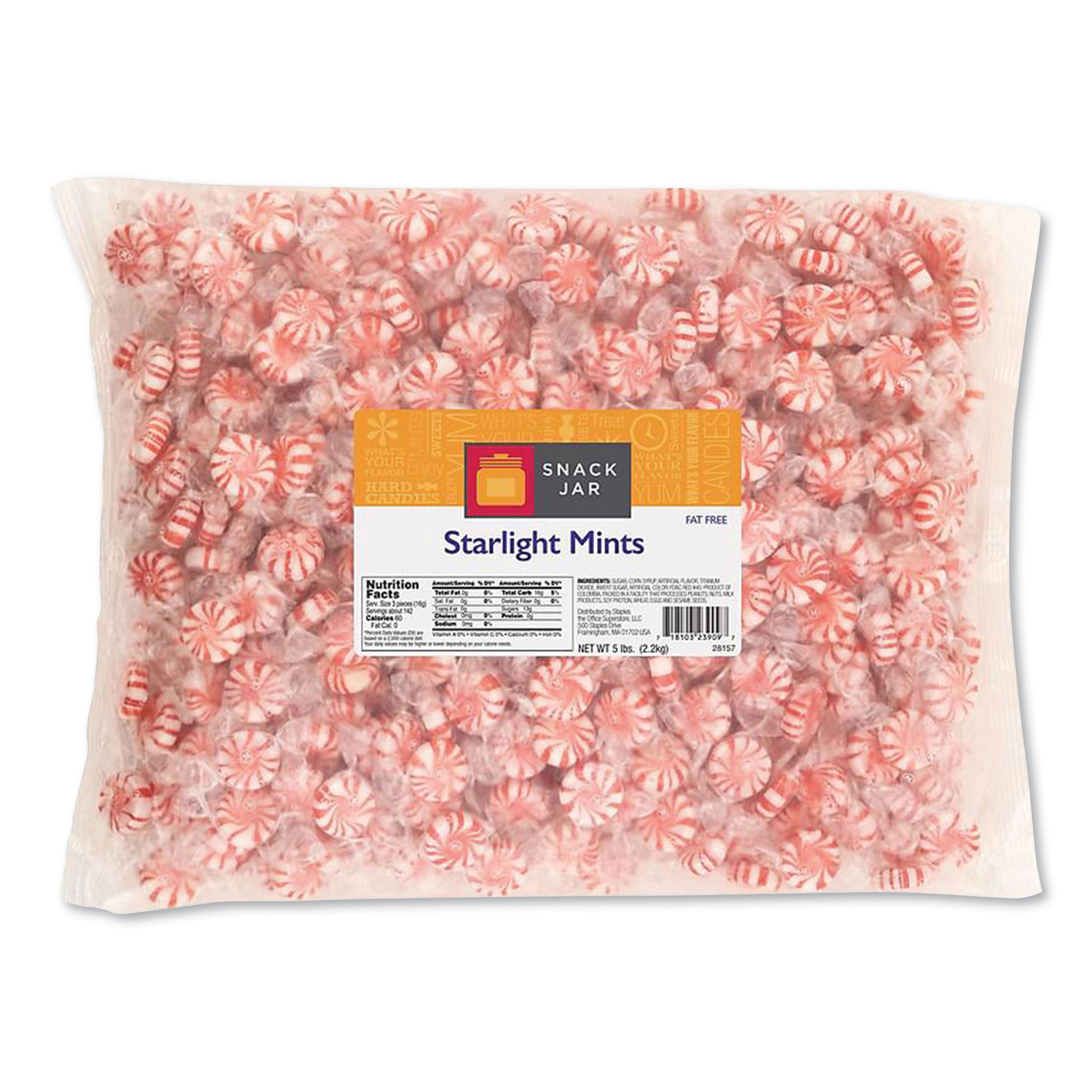  Snack Jar MYS23909 Starlight Mints, 5 lb Bag, Approximately 425 Pieces (SJR1680287) 