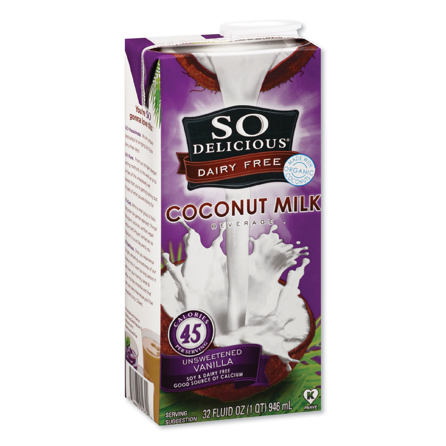 SO Delicious® Coconut Milk, Unsweetened Vanilla, 32 oz Aseptic Box