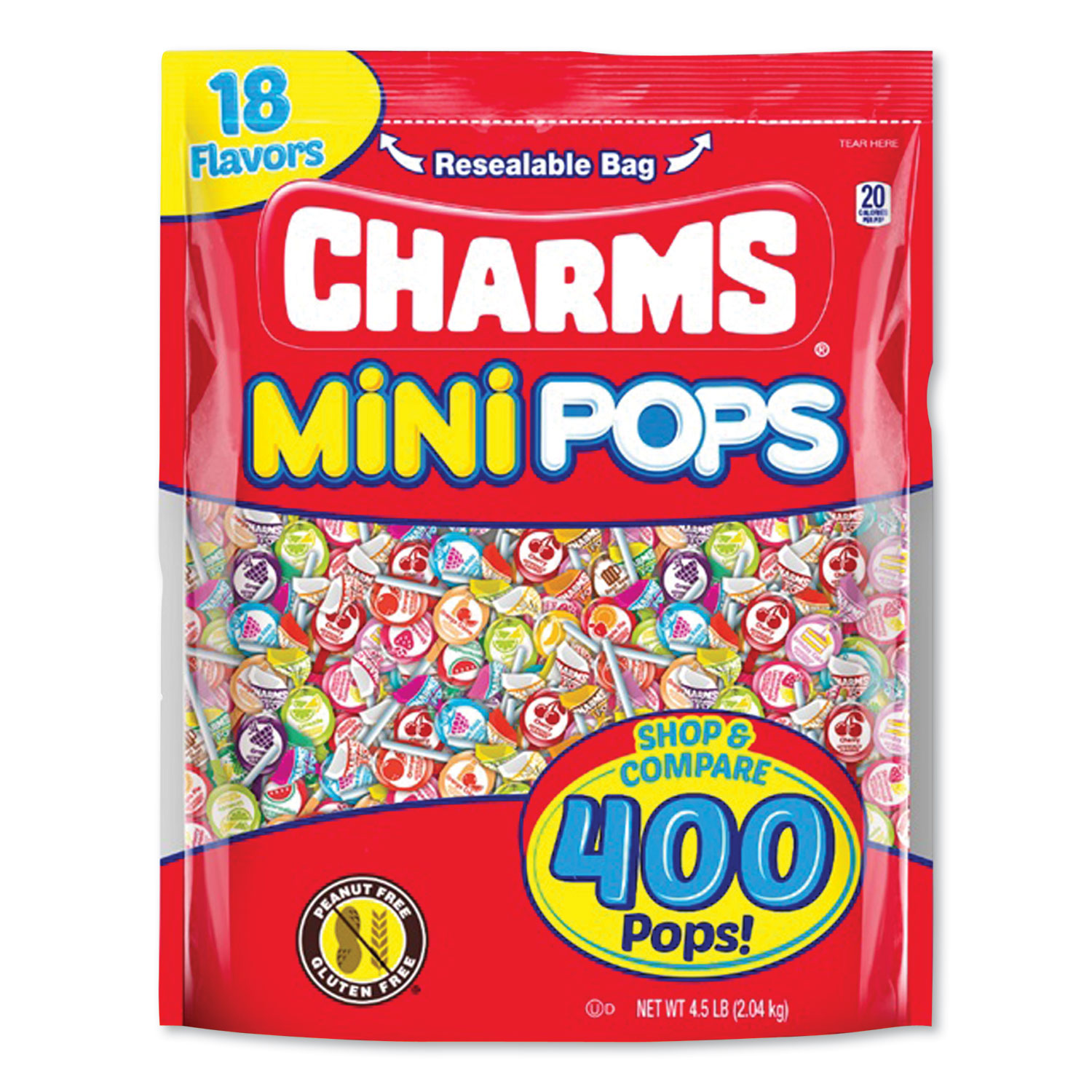  Charms CRM34006 Mini Lollipops, 18 Assorted Flavors, 71.96 oz (TOO24289227) 
