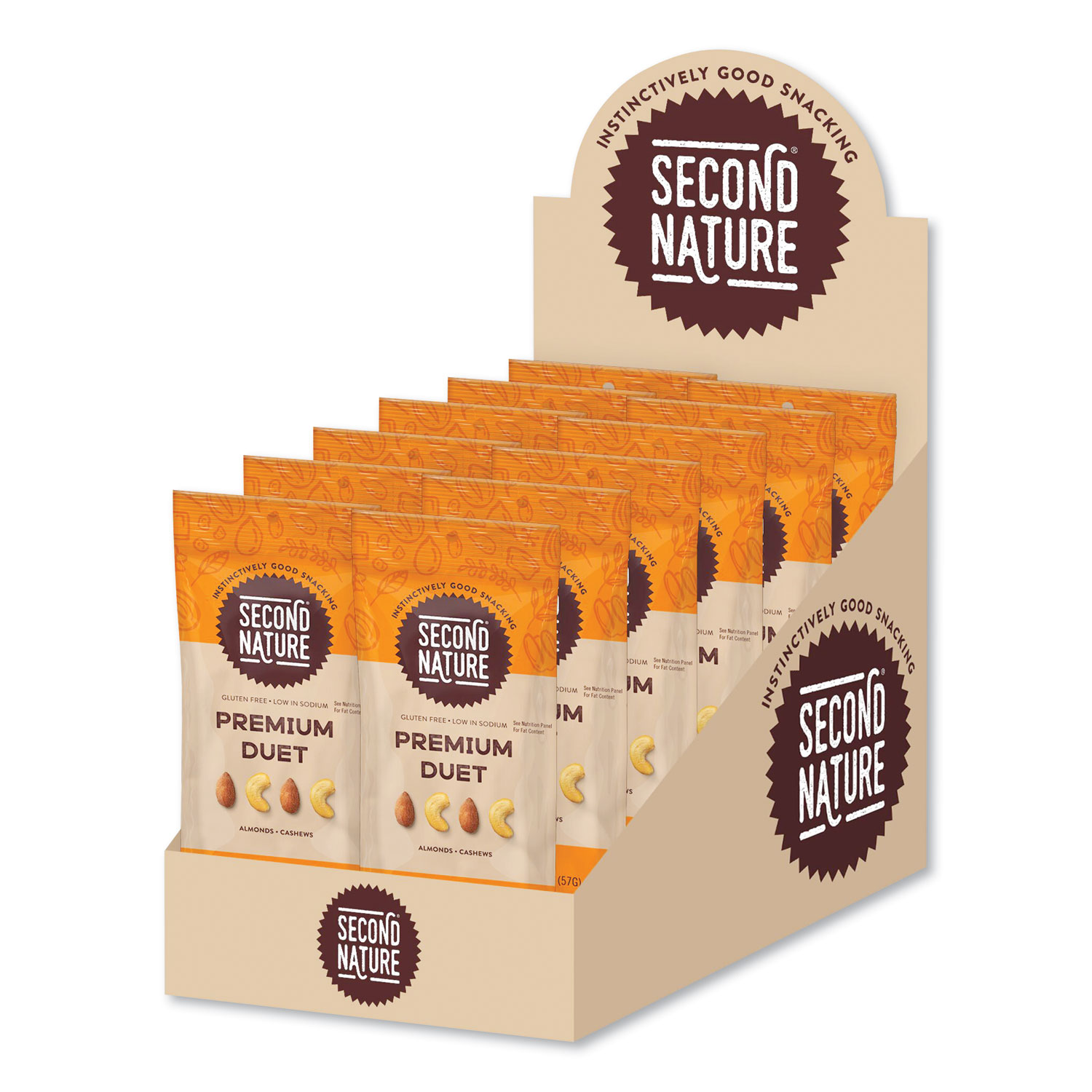  Second Nature KAR01172 Premium Duet Nut Mix, 2 oz Bag, 12 Bags/Box (SSU2139508) 