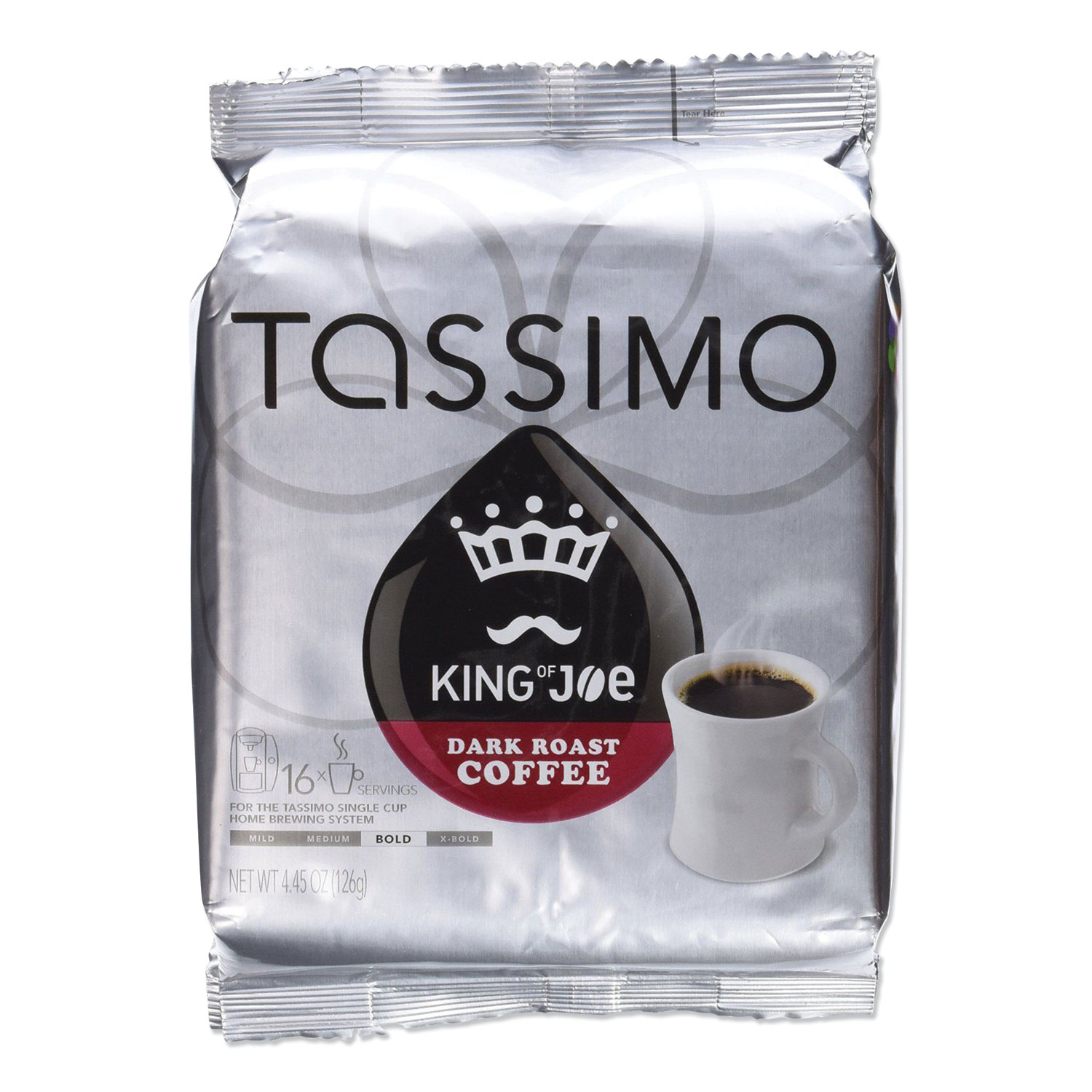  Tassimo 05035 King of Joe Coffee T-Discs, Dark Roast, 4.45 oz T-Disc, 16/Box (KRF180533) 
