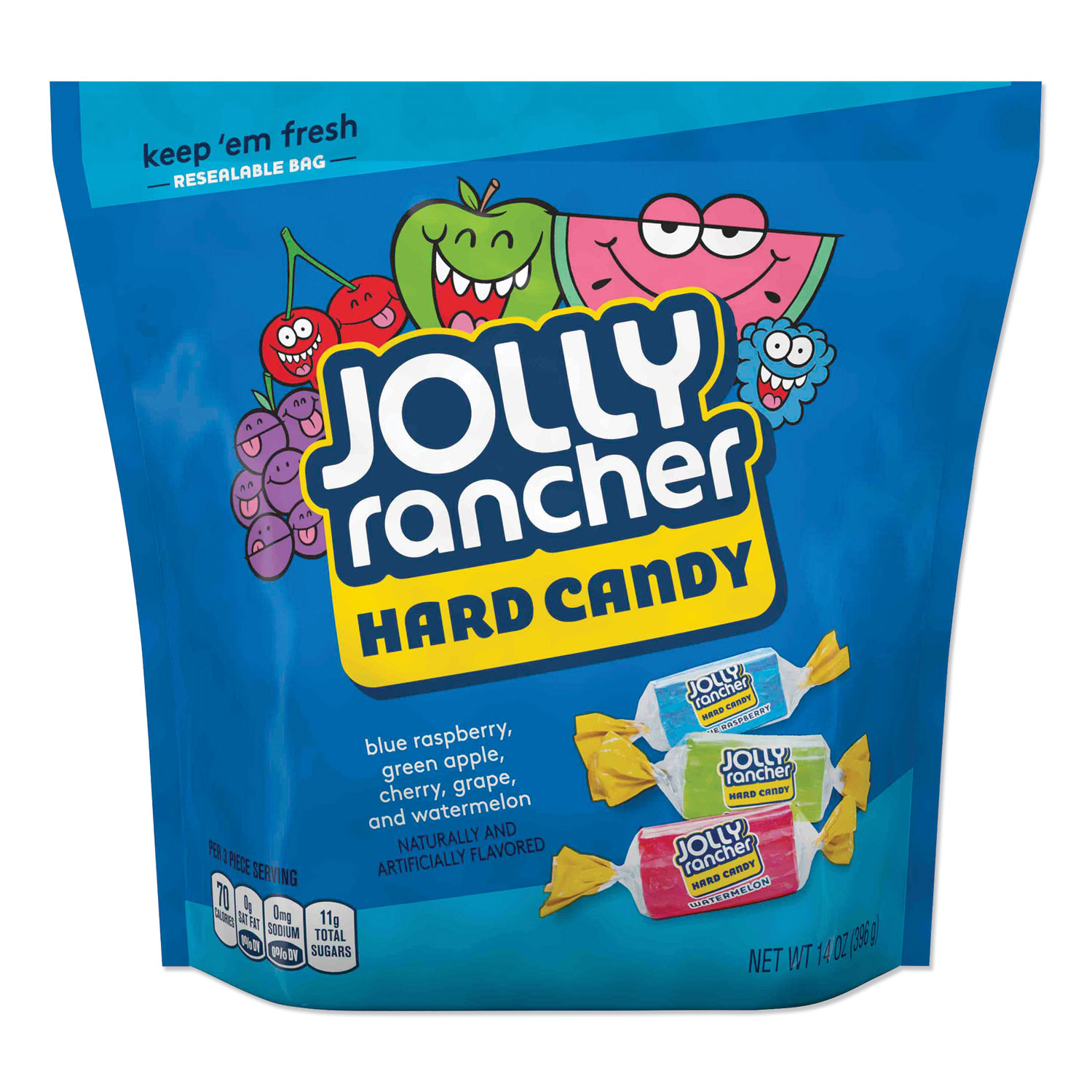  Jolly Rancher HEC55686 Original Hard Candy, Assorted, Individually Wrapped, 14 oz (JLR2072772) 