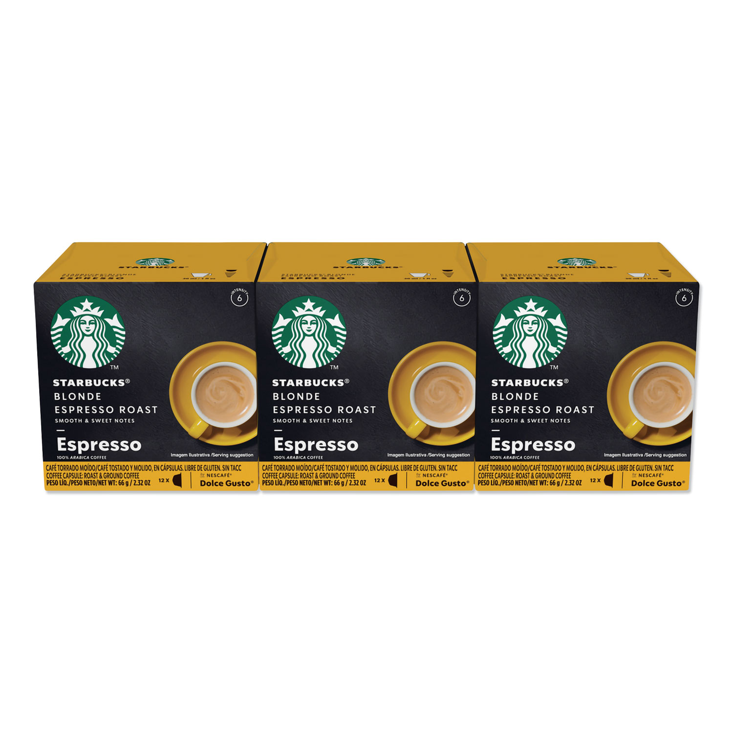  NESCAFÉ Dolce Gusto 94333 Starbucks Coffee Capsules, Blonde Espresso Roast, 36/Carton (NES94333) 