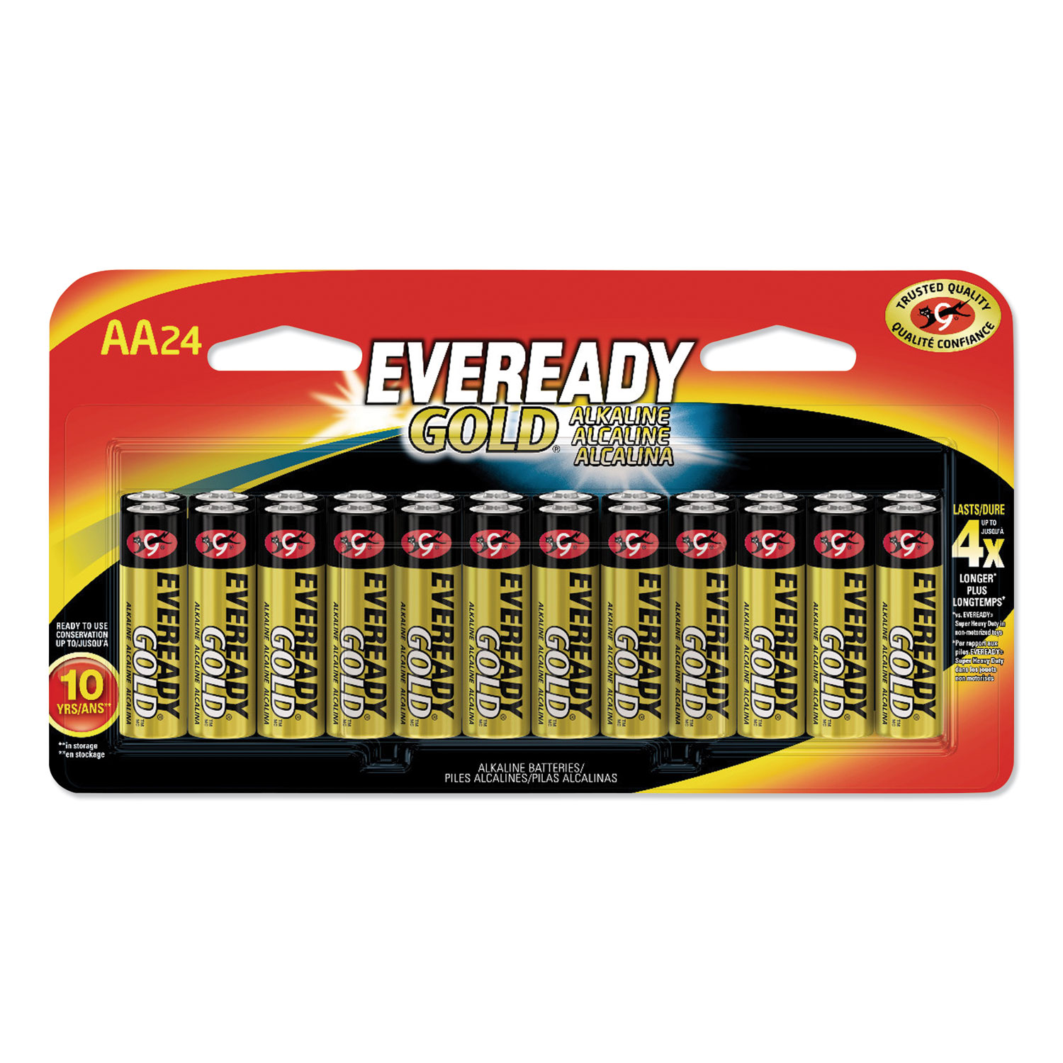  Eveready A91BP24 Gold AA Batteries, 1.5V, 24/Pack (EVEA91BP24) 