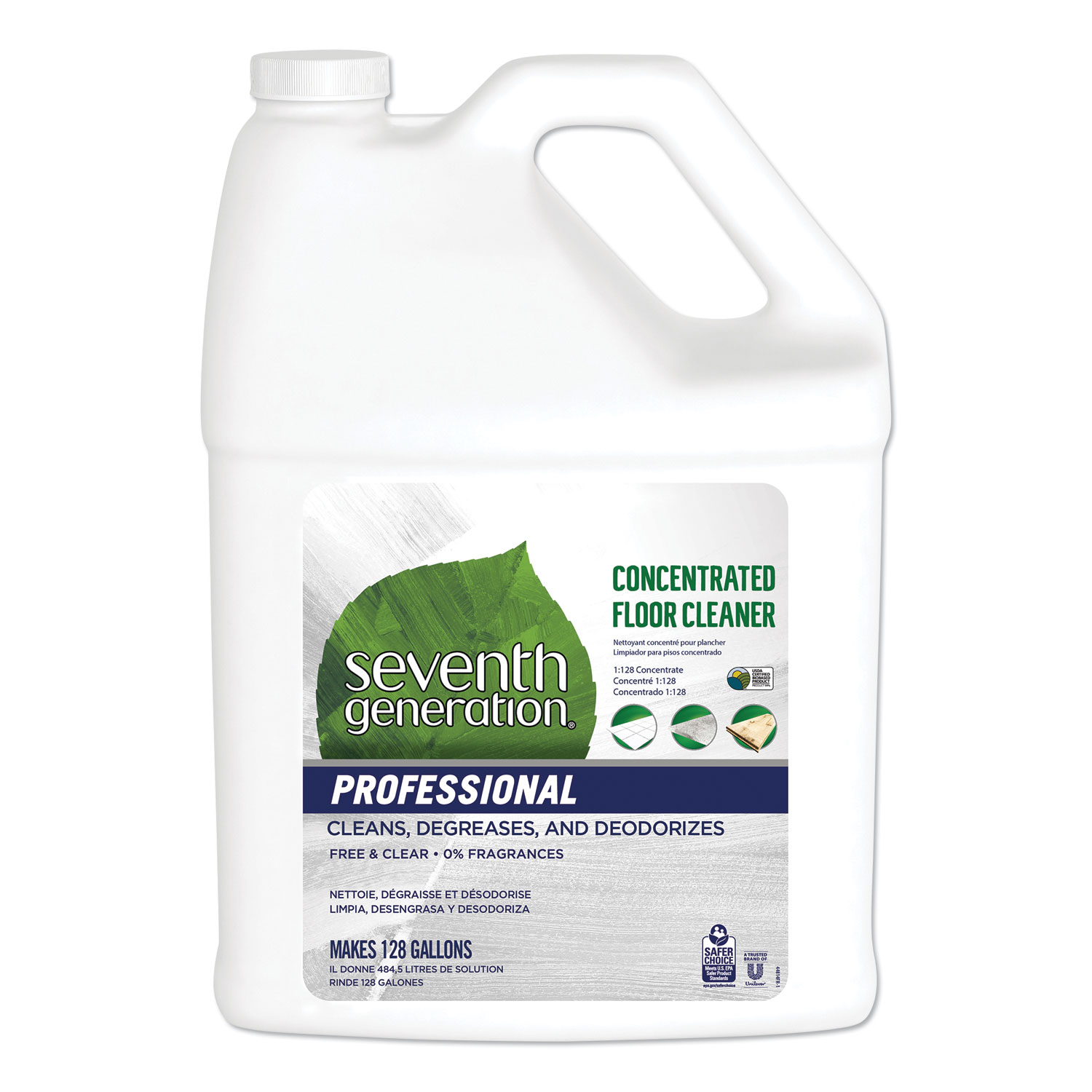  Seventh Generation Professional 44814CT Concentrated Floor Cleaner, Free and Clear, 1 gal Bottle, 2/Carton (SEV44814CT) 
