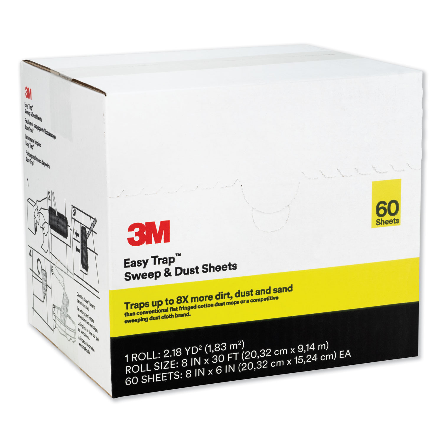 3M Easy Trap Duster Sweep And Dust Sheets 60 Sheets 5/" x 6/" x 30/'