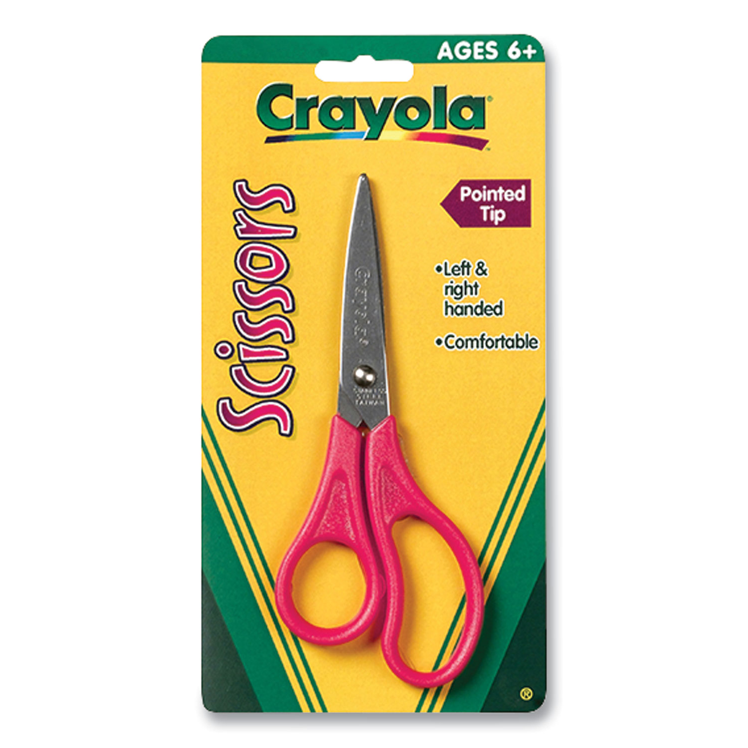 Crayola® Stainless Steel Kids Scissors, 5.38 Cut Length, Red Straight Handle