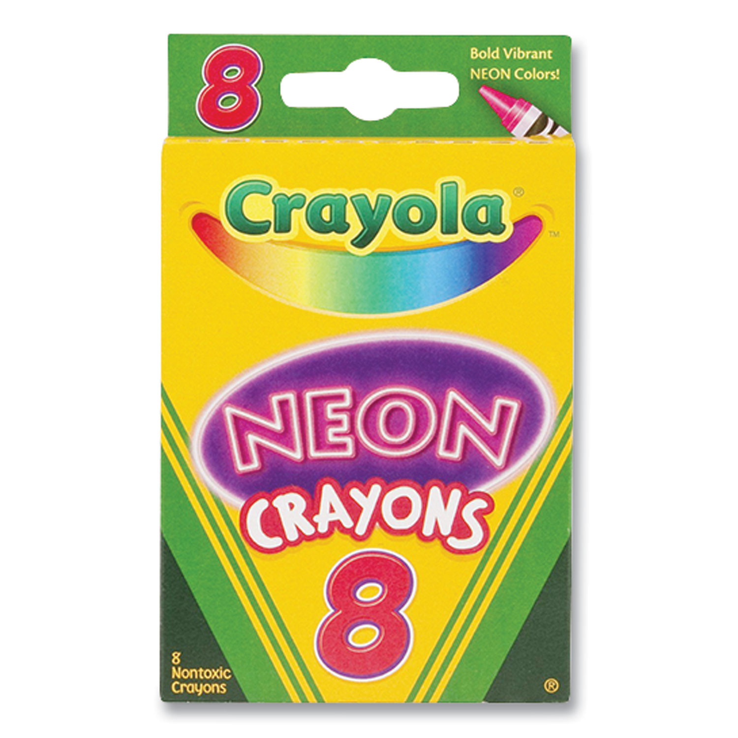 Crayola® Neon Crayons, Assorted, 8/Pack