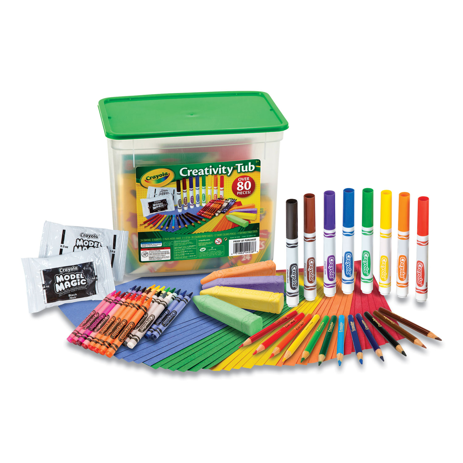 Crayola® Creativity Tub, Crayons, Markers, Colored Pencils, Construction Paper, 80 Pieces