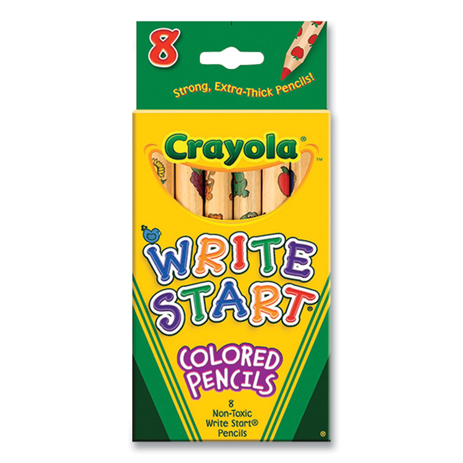 Crayola® Write Start Colored Pencils, 5.33 mm, Assorted Lead/Barrel Colors, 8/Box