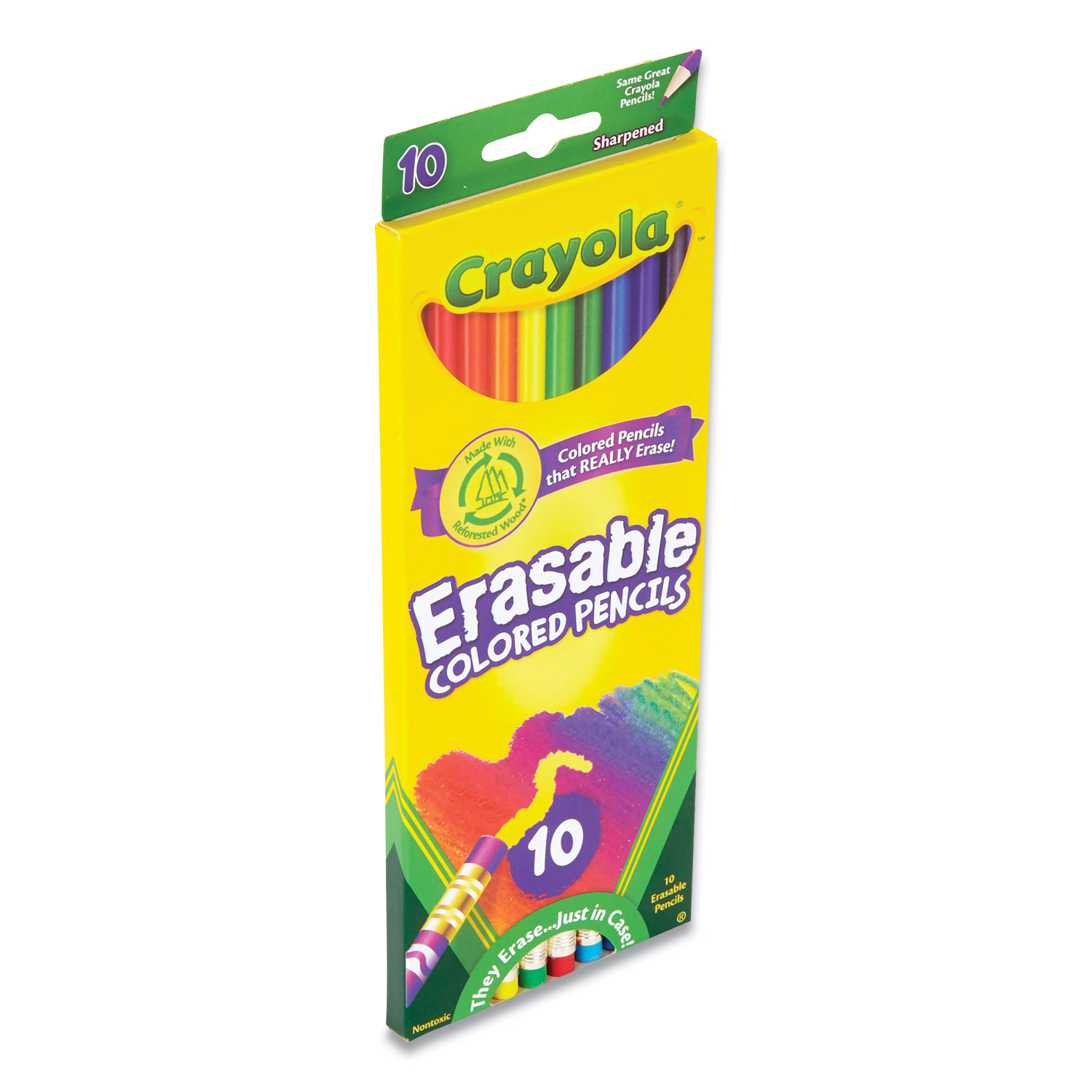 Crayola Erasable Color Pencil Set, 3.3 mm, 2B, Assorted Lead and Barrel Colors, 24/Pack - CYO682424