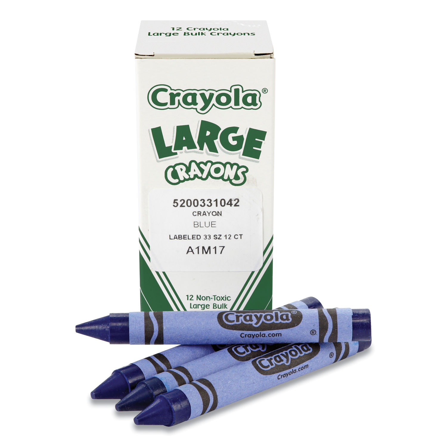 Crayola® Bulk Crayons, Large, Blue, 12/Box