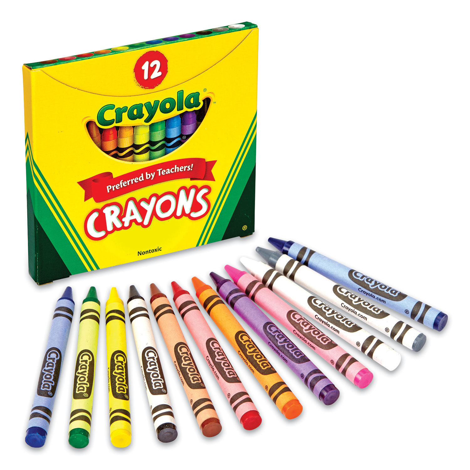 Crayola® Classic Color Crayons, Tuck Box, Assorted, 12/Box