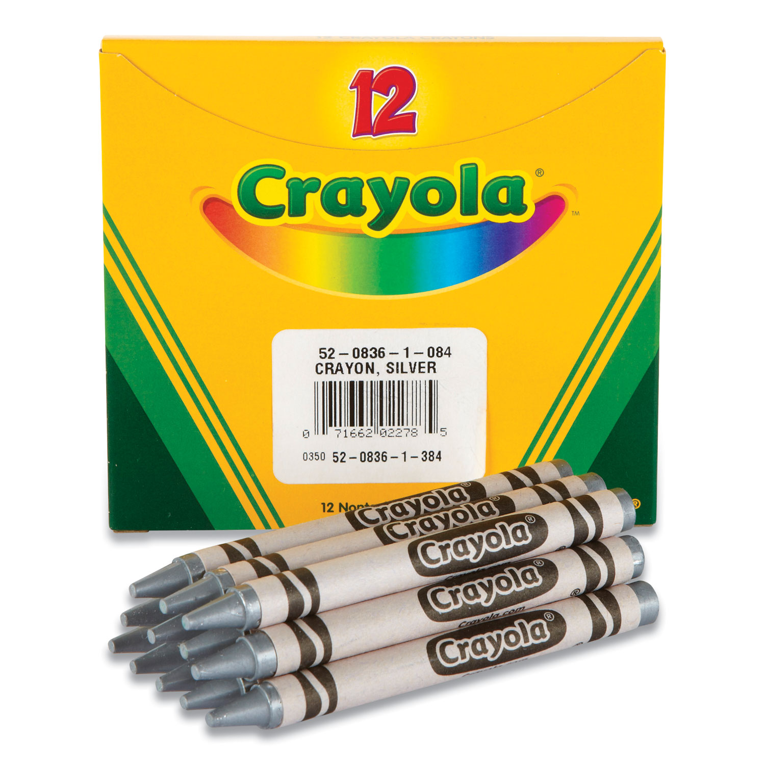 Crayola® Crayons, Silver, 12/Box