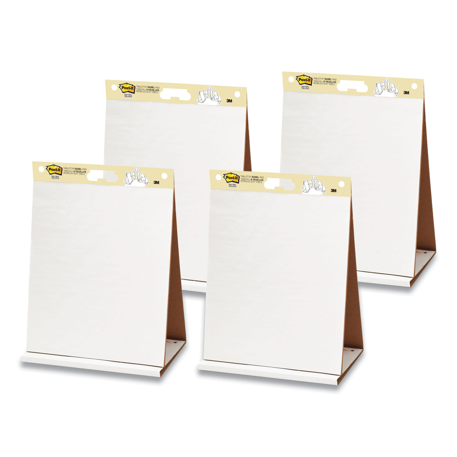  Post-it Easel Pads Super Sticky 563 VAD 4PK Self-Stick Tabletop Easel Pad, 20 x 23, White, 20 Sheets, 4/Pack (MMM24343770) 