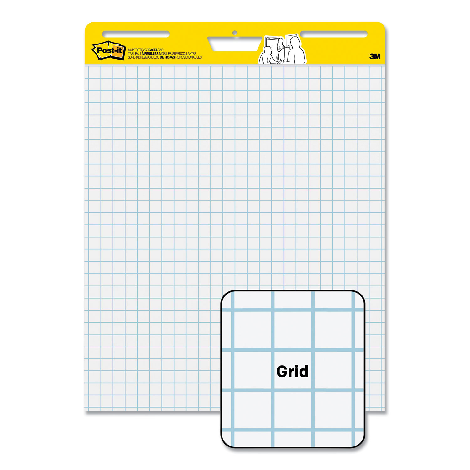 Vertical-Orientation Self-Stick Easel Pads, Presentation Format (1.5  Rule), 25 x 30, Yellow, 30 Sheets, 2/Carton