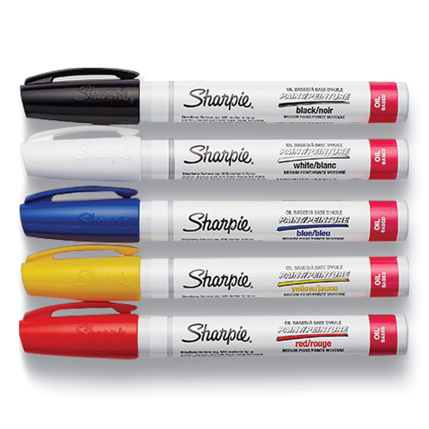  Sharpie 34971PP Permanent Paint Marker, Medium Bullet Tip, Assorted Colors, 5/Pack (SAN645748) 