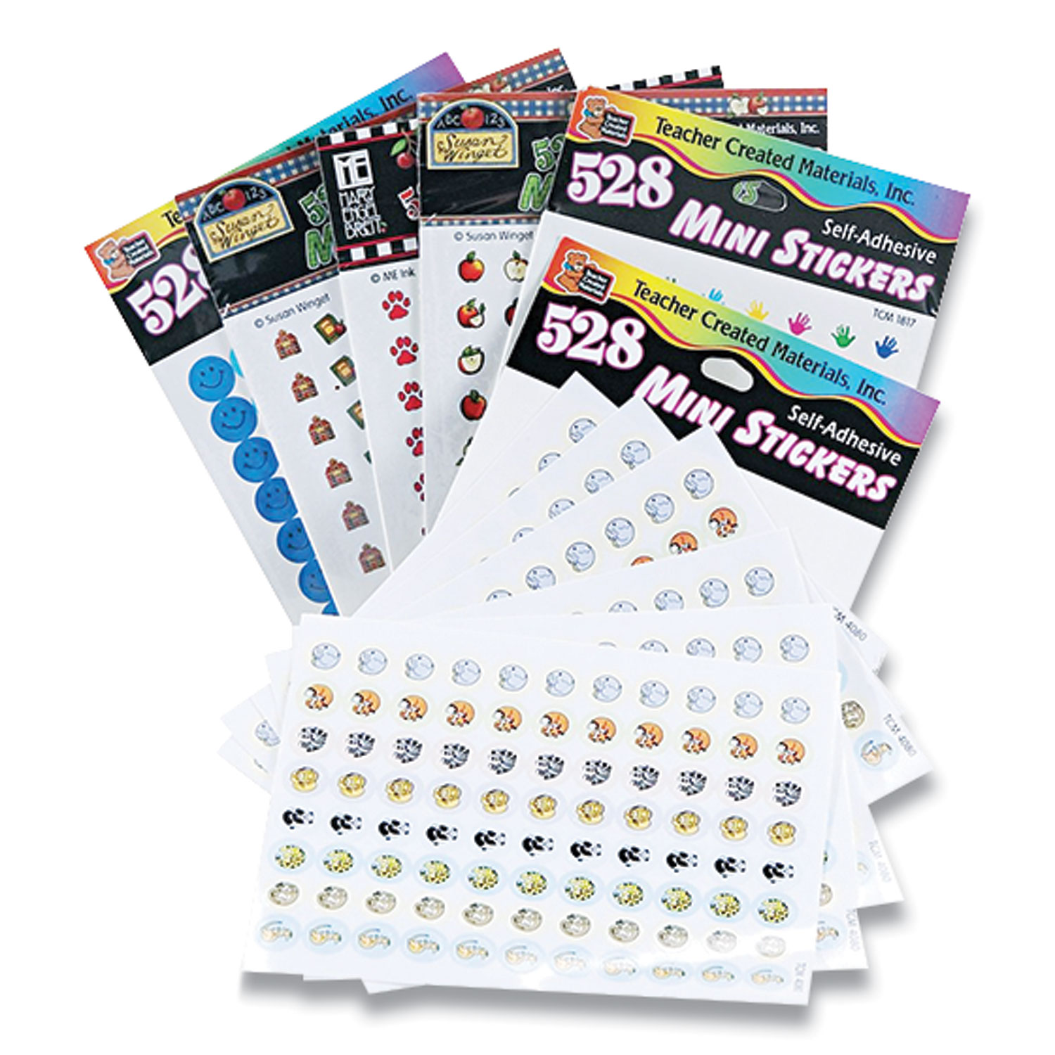 Teacher Created Resources Mini Stickers Variety Pack, Six Assorted Designs, 3,168 Stickers