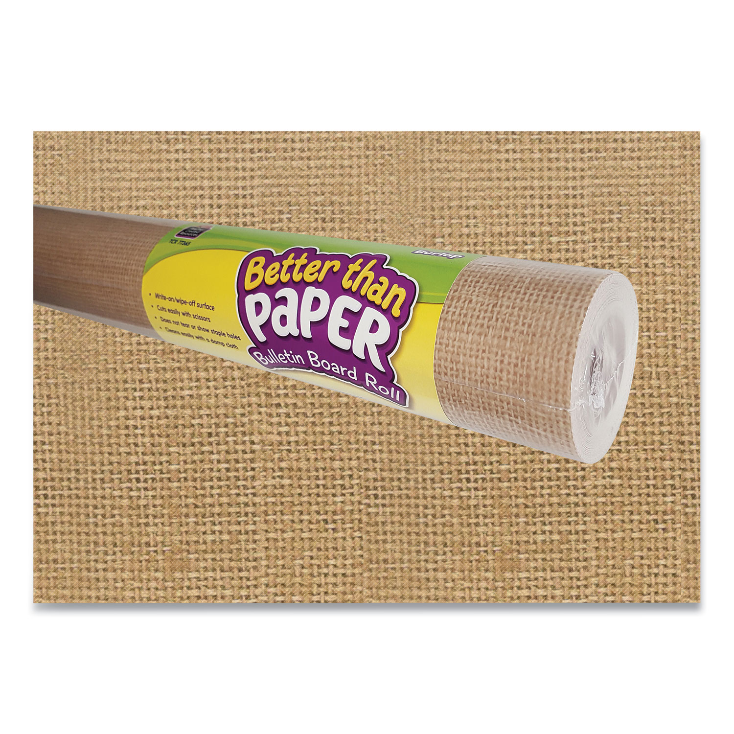  Teacher Created Resources TCR77365 Better Than Paper Bulletin Board Roll, 4 ft x 12 ft, Burlap (TCR24366092) 
