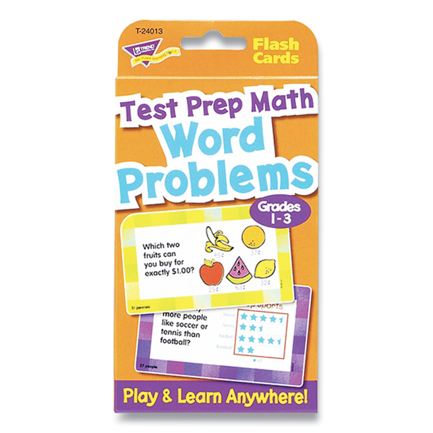 TREND® Challenge Cards Flash Cards, Math, Grades 4-6, 3.12 x 5.25, 56/Pack